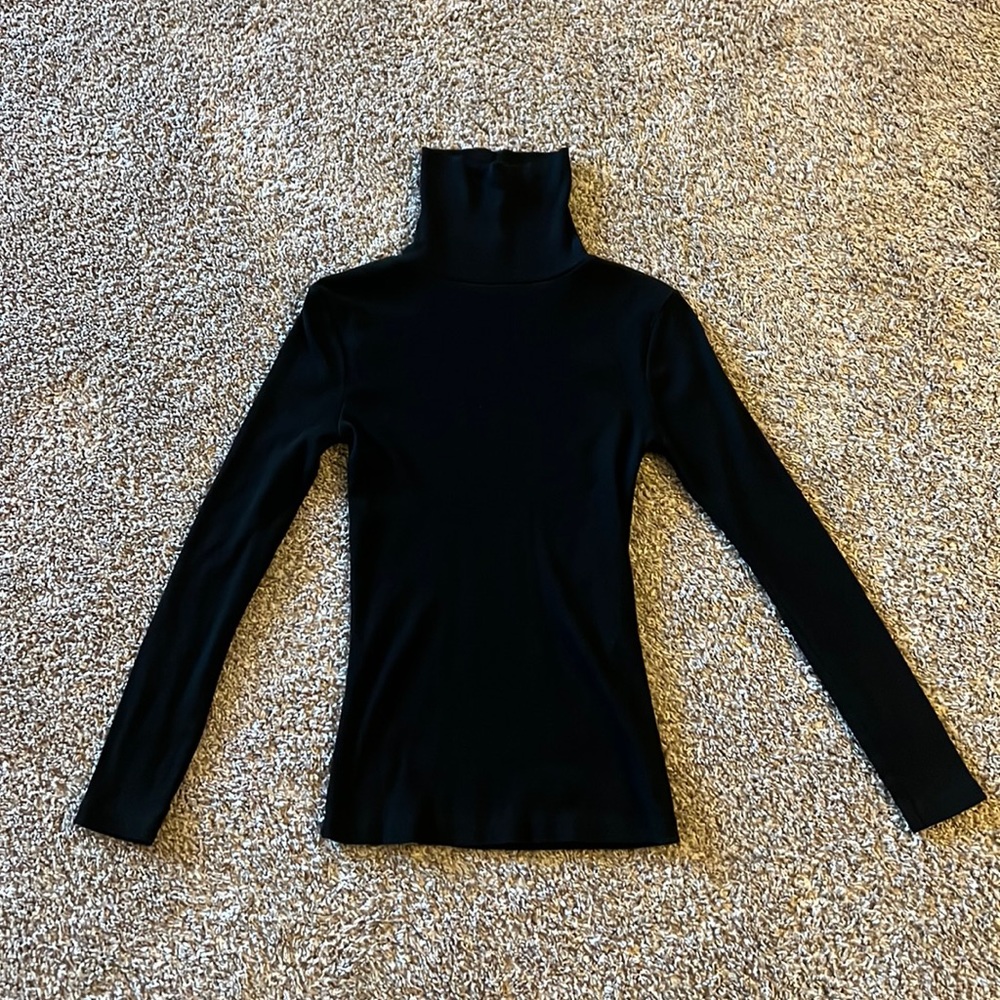 Black Ribbed Turtleneck